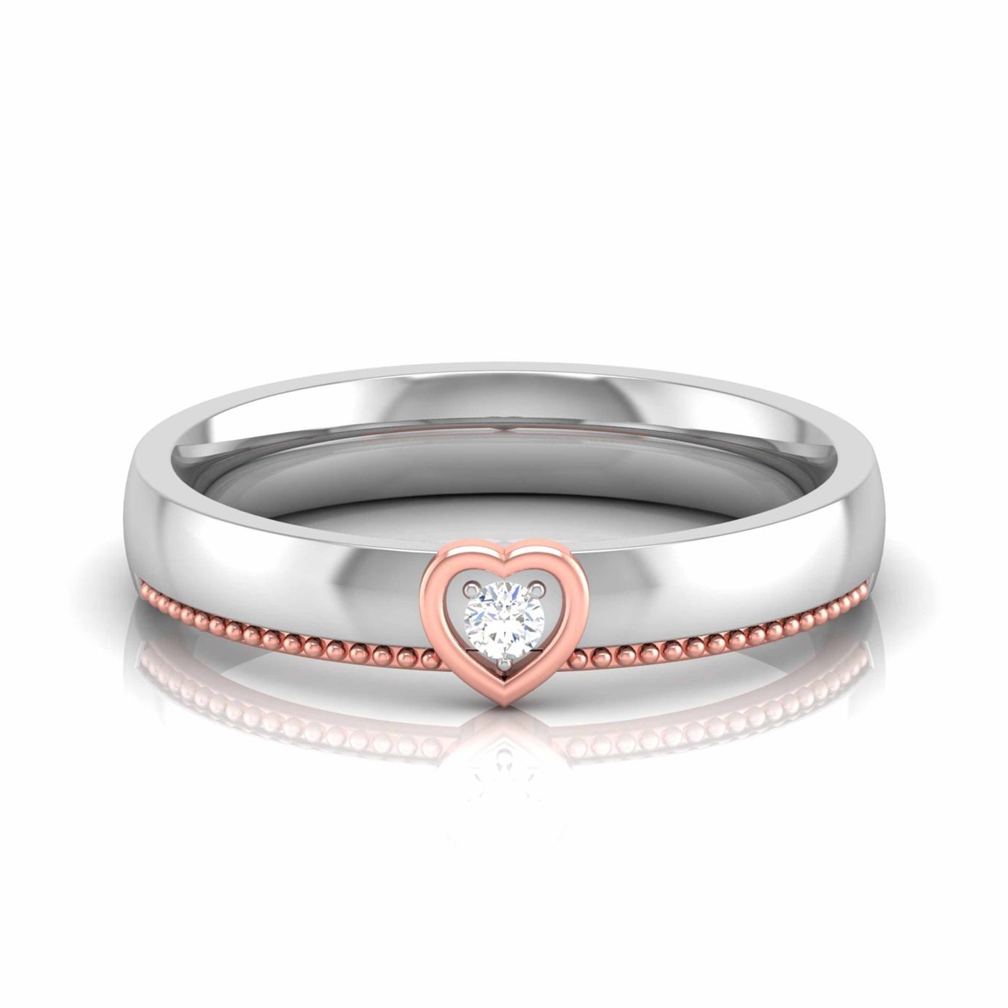 Heart Solitaire Two-Tone Ring
