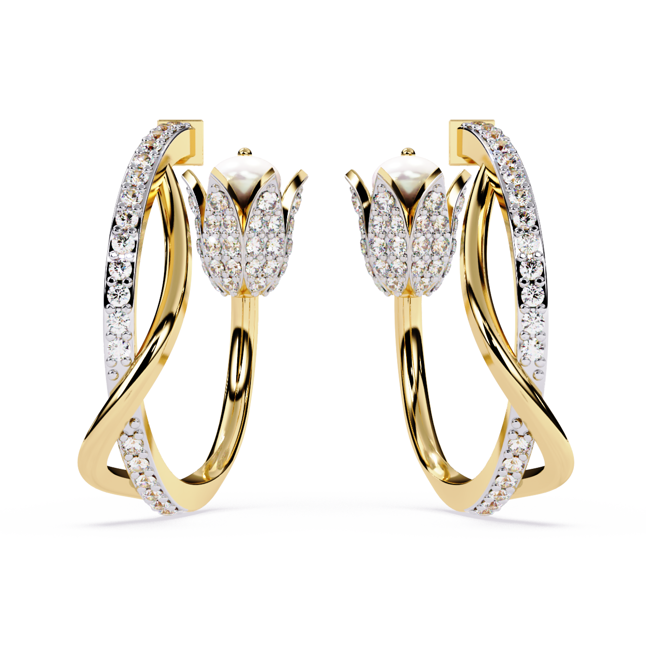 Tulip Bloom Hoop Earrings