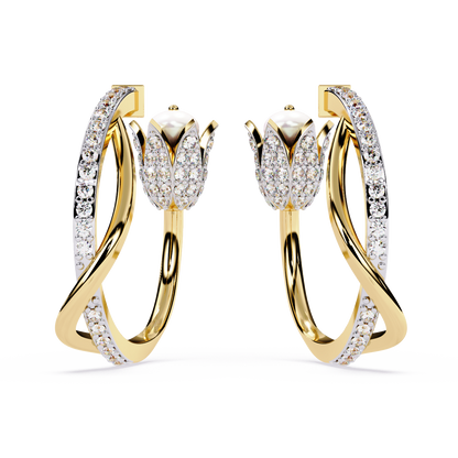 Tulip Bloom Hoop Earrings