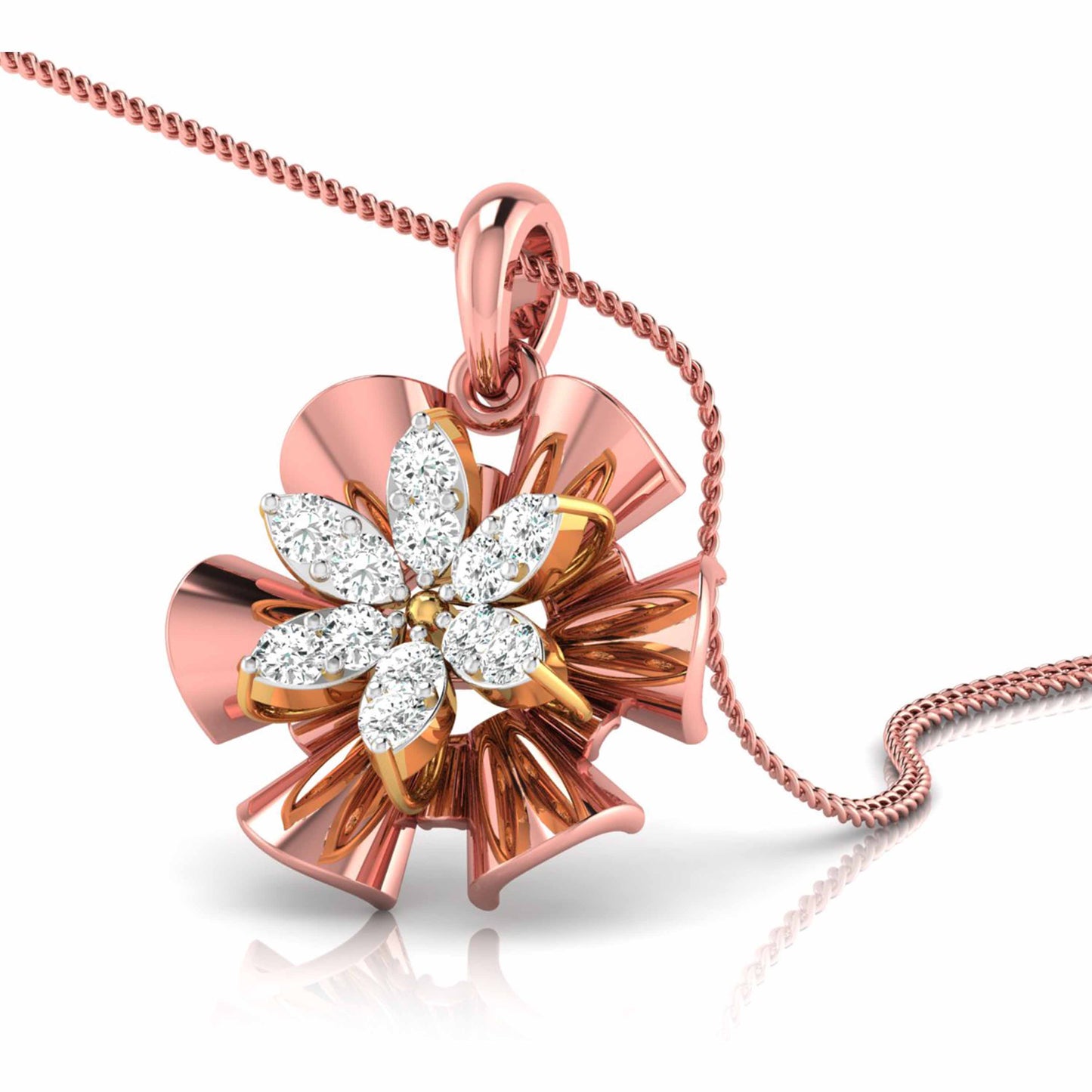 Fluted Petal Blossom Pendant
