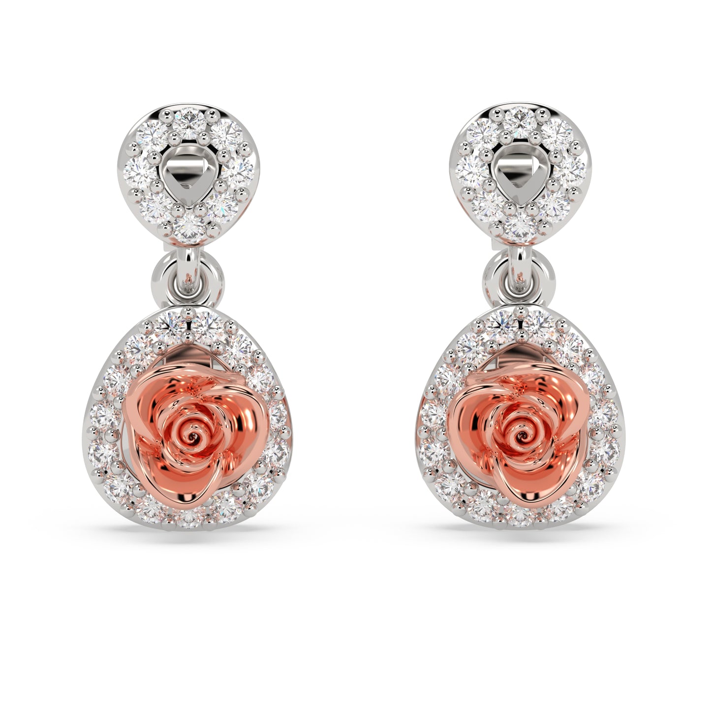 Rose Halo Drop Earrings