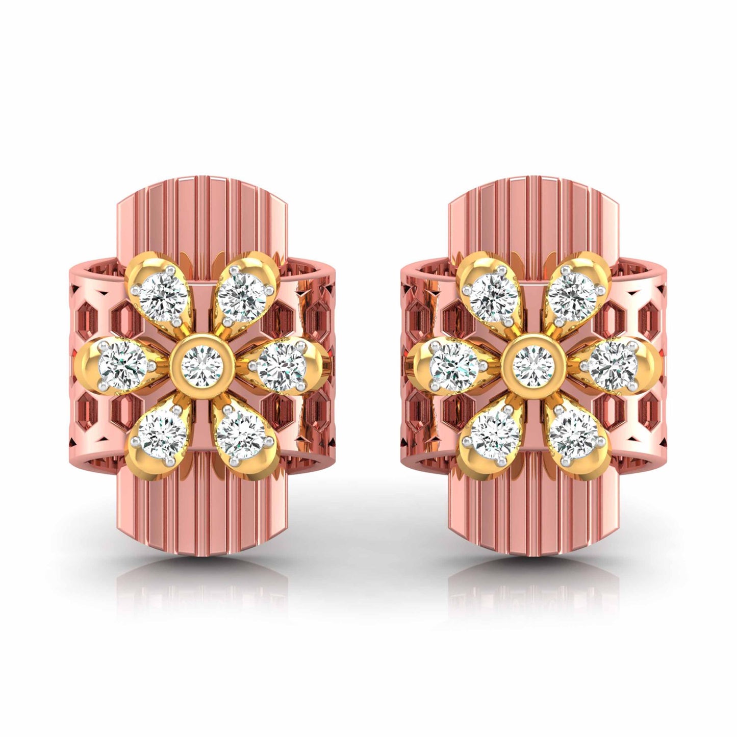 Barrel Blossom Hoop Earrings - Origine Diamonds lab-grown diamond jewellery