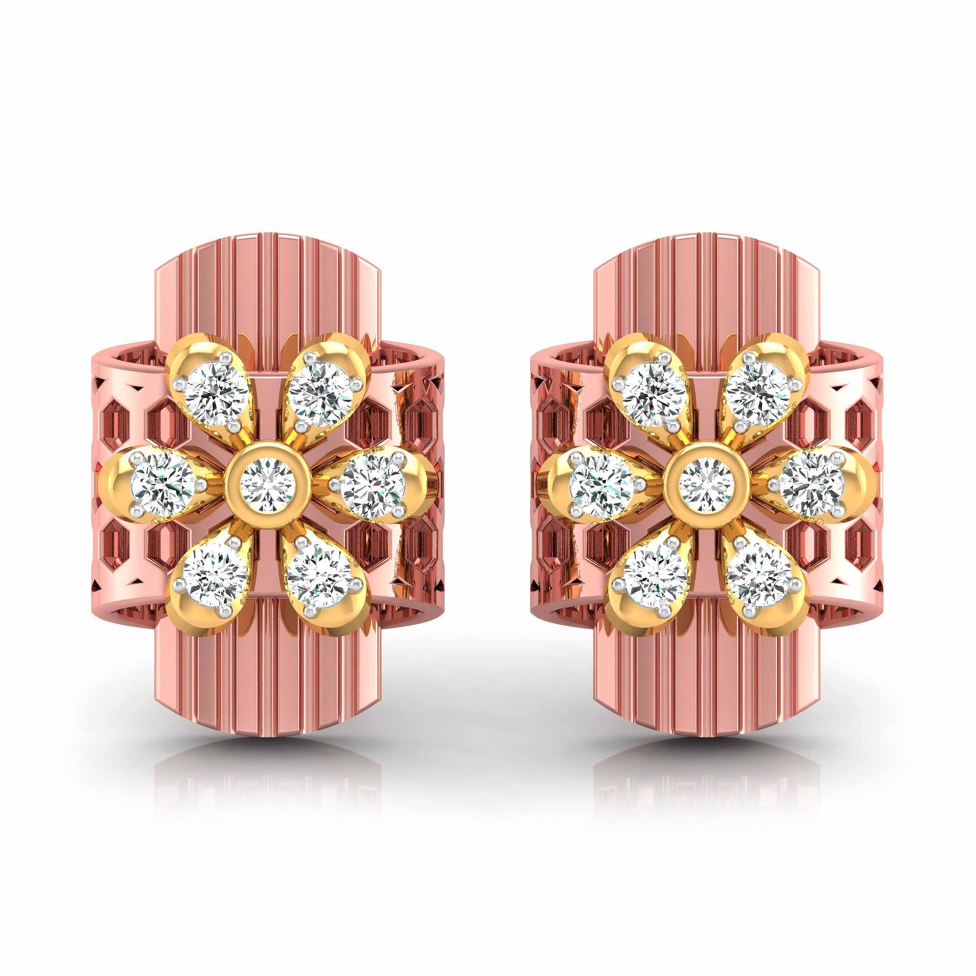 Barrel Blossom Hoop Earrings - Origine Diamonds lab-grown diamond jewellery