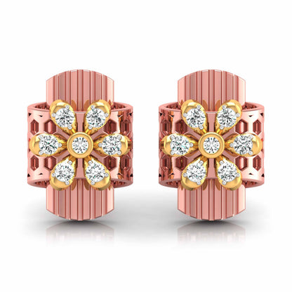 Barrel Blossom Hoop Earrings - Origine Diamonds lab-grown diamond jewellery