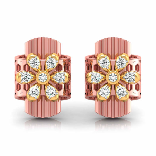 Barrel Blossom Hoop Earrings - Origine Diamonds lab-grown diamond jewellery