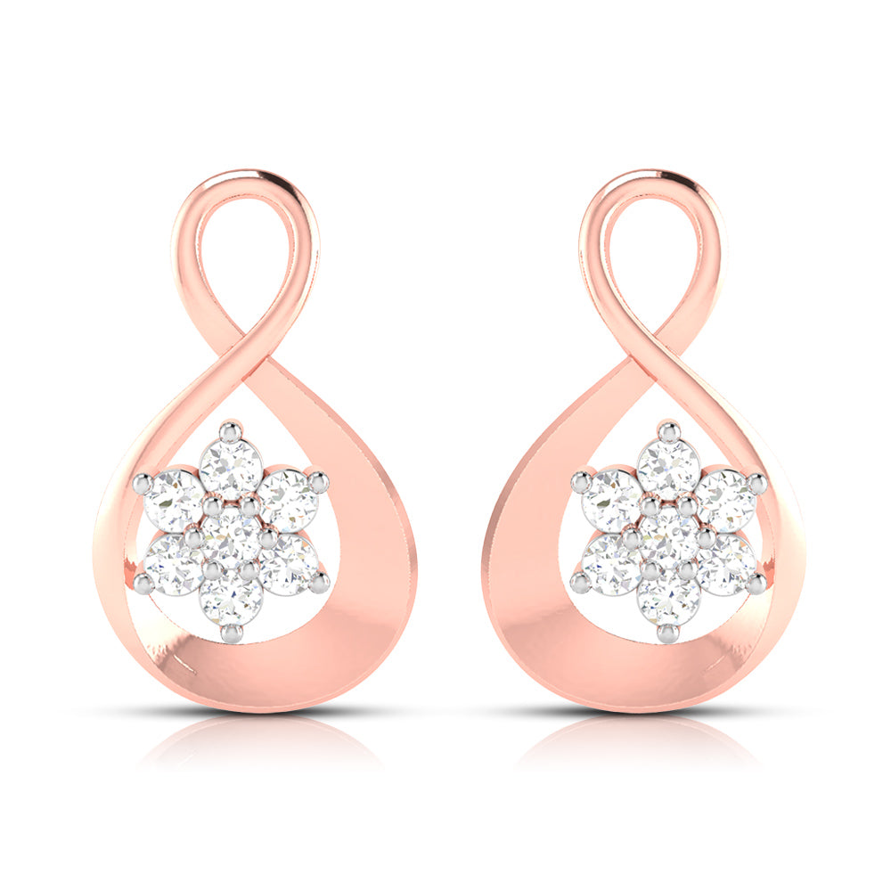 Infinity Floral Cluster Earrings