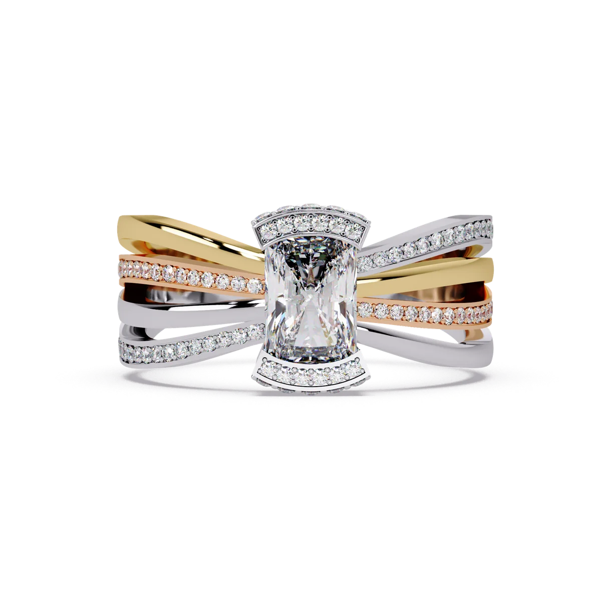 Radiant Tri Row Ring - Origine Diamonds lab-grown diamond jewellery
