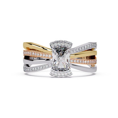 Radiant Tri Row Ring - Origine Diamonds lab-grown diamond jewellery