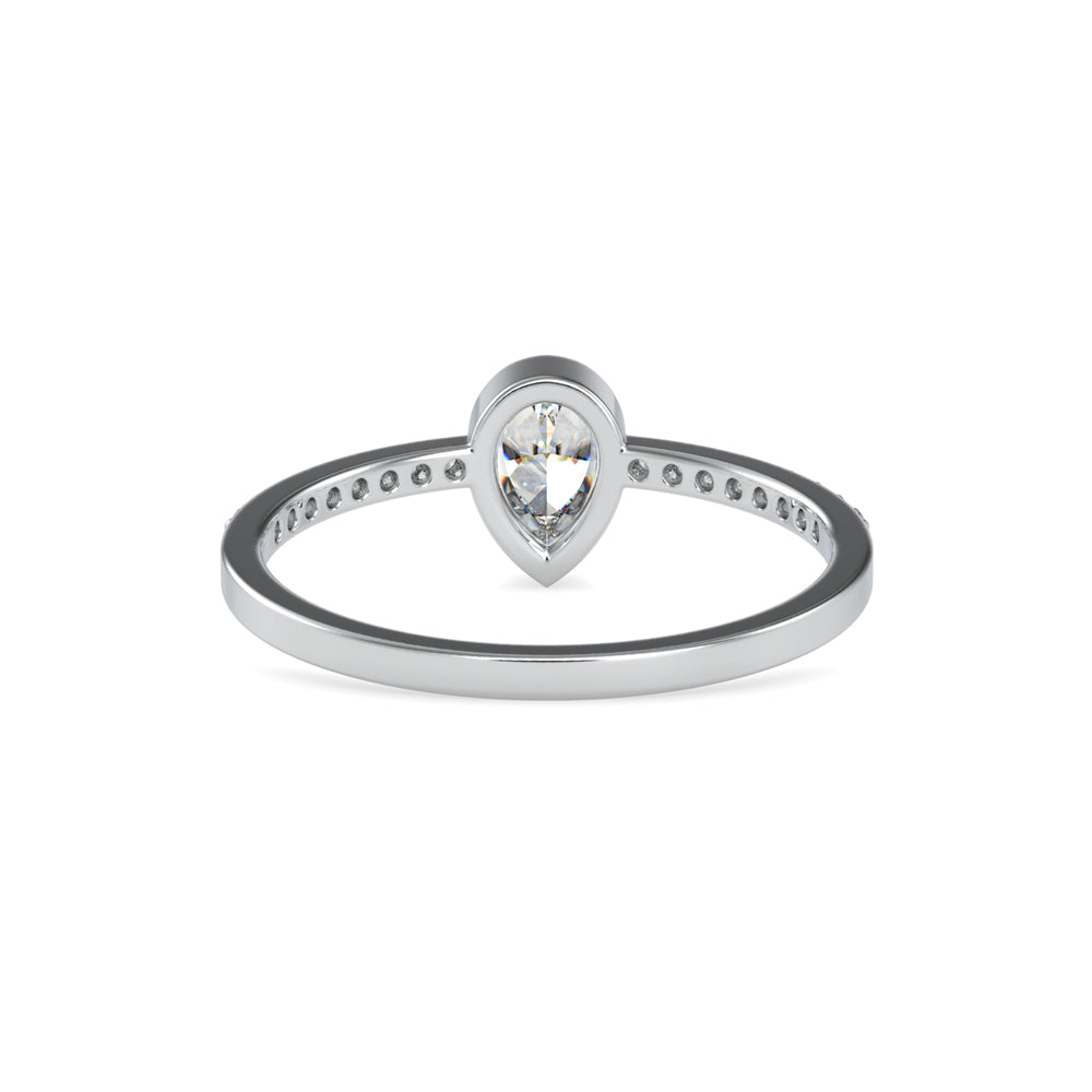 Pear Solitaire Pavé Ring
