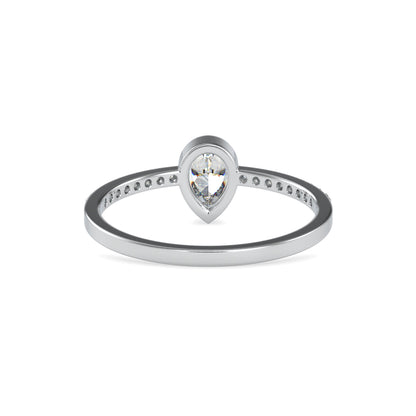 Pear Solitaire Pavé Ring