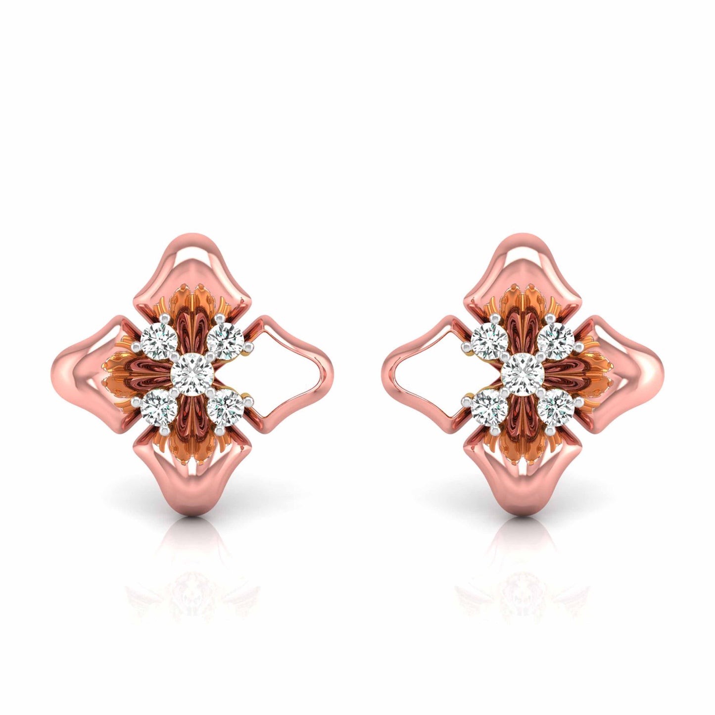 Quatrefoil Blossom Studs - Origine Diamonds lab-grown diamond jewellery