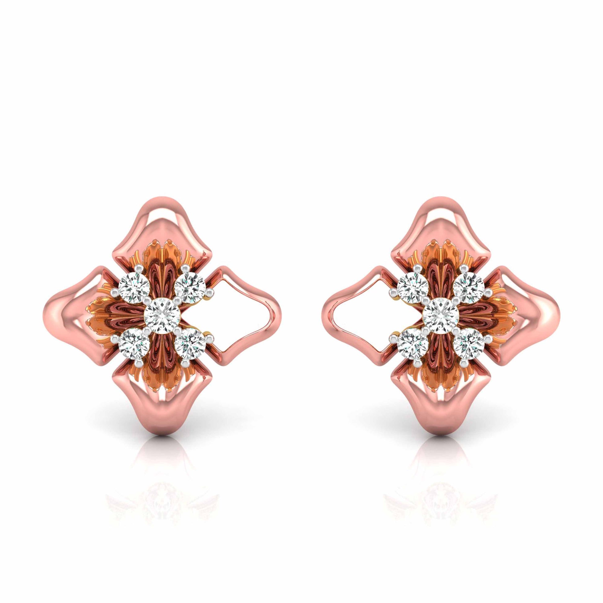 Quatrefoil Blossom Studs - Origine Diamonds lab-grown diamond jewellery