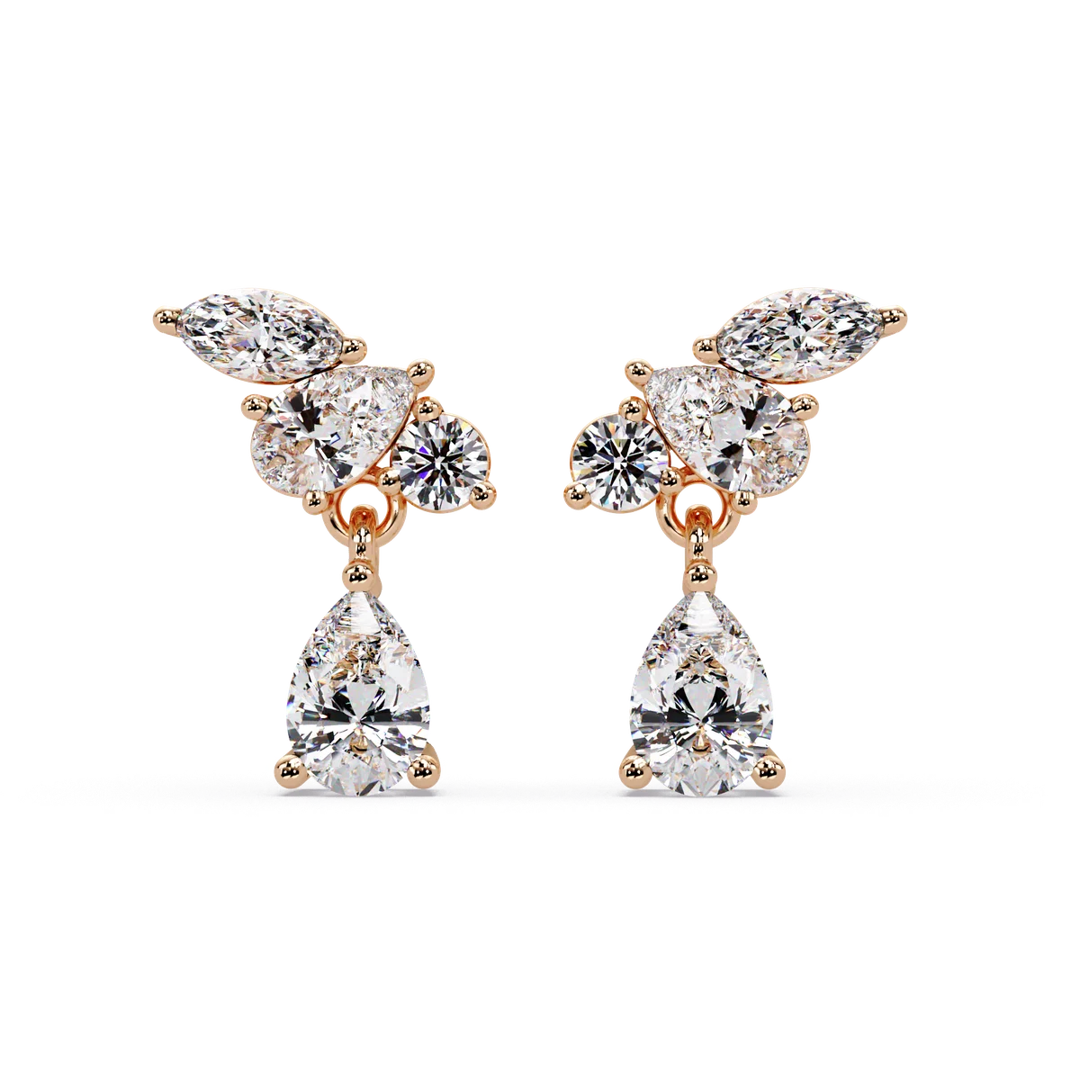 Stepping Stone Trilogy Earrings - Origine Diamonds lab-grown diamond jewellery