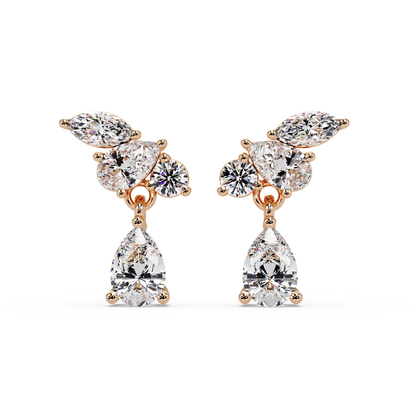 Stepping Stone Trilogy Earrings - Origine Diamonds lab-grown diamond jewellery