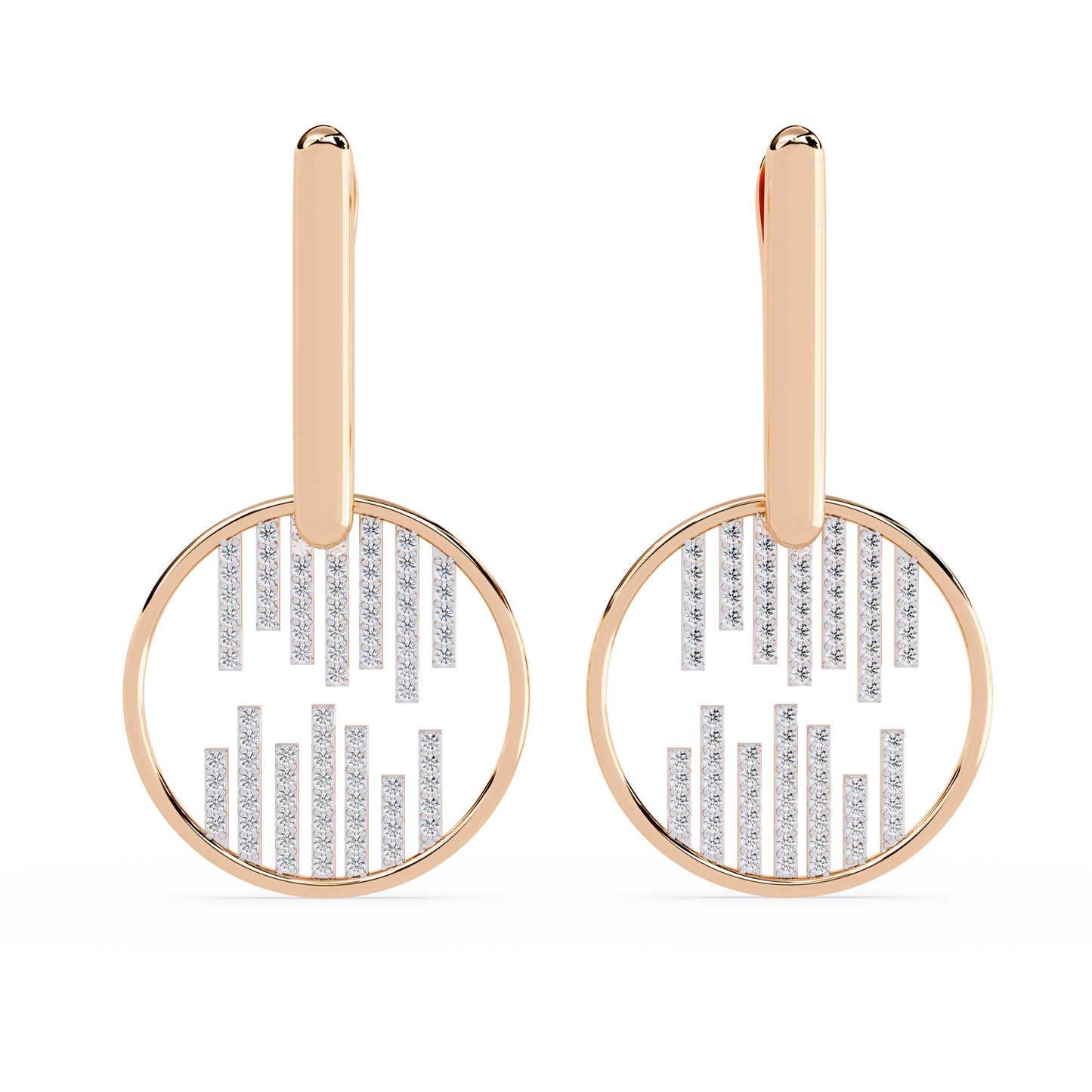 Mosaic Disc Drop Earrings