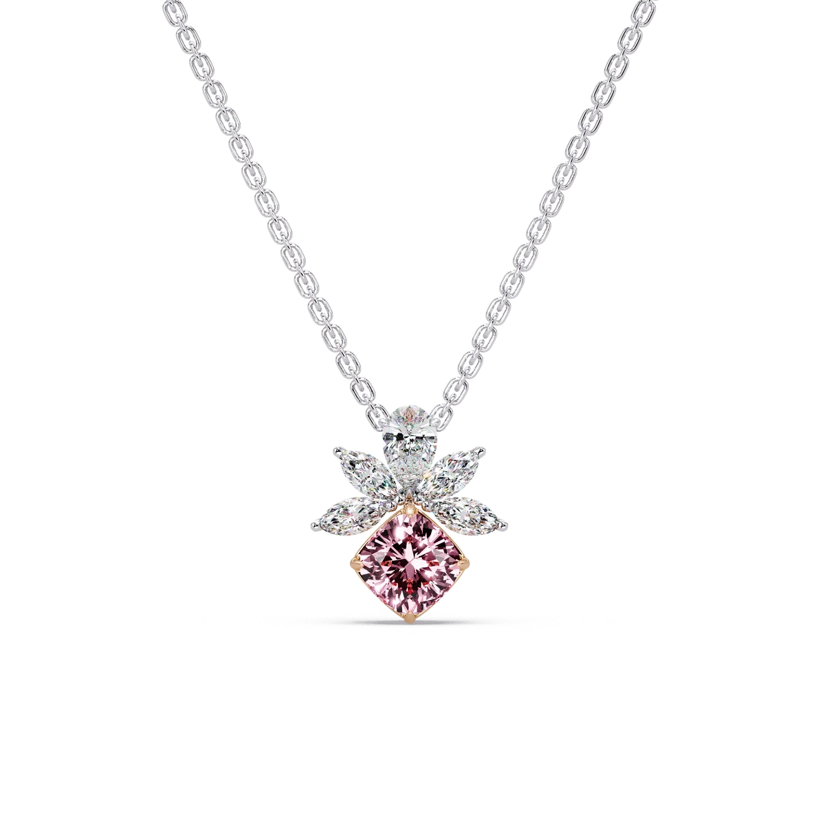 Blossoming Cushion diamond Chain Pendant - Origine Diamonds lab-grown diamond jewellery