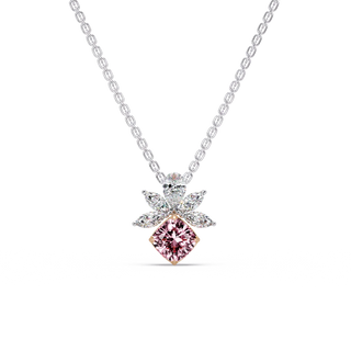 Blossoming Cushion diamond Chain Pendant