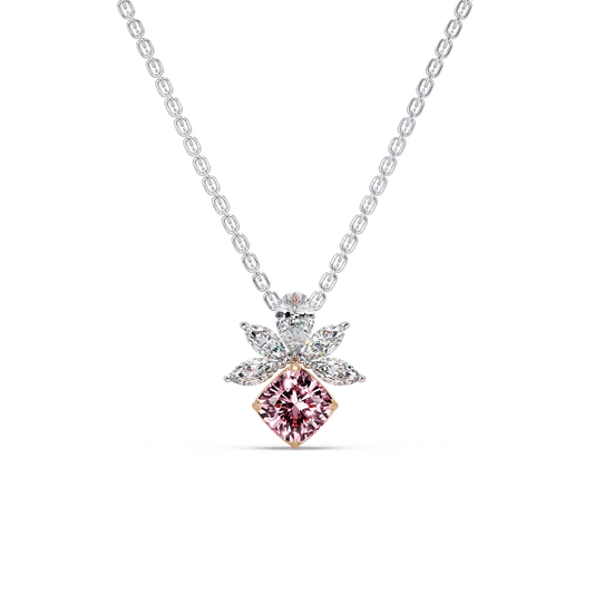 Blossoming Cushion diamond Chain Pendant - Origine Diamonds lab-grown diamond jewellery