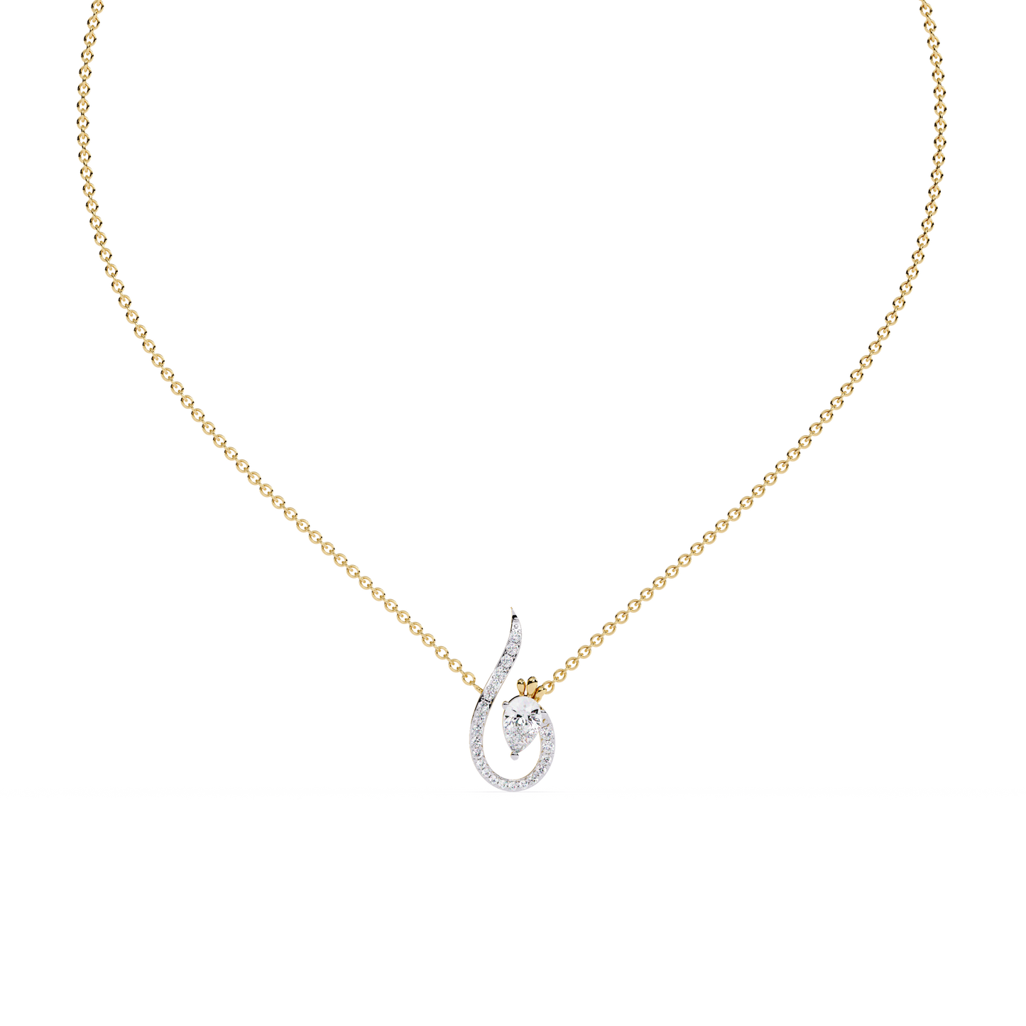 Swirl Charm Diamond Necklace - Origine Diamonds lab-grown diamond jewellery