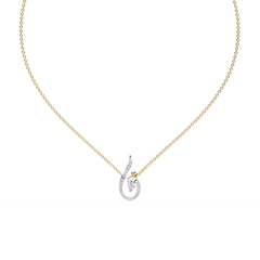 Swirl Charm Diamond Necklace