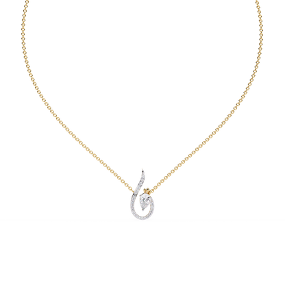 Swirl Charm Diamond Necklace - Origine Diamonds lab-grown diamond jewellery