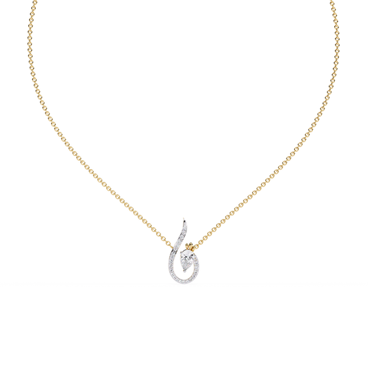 Swirl Charm Diamond Necklace - Origine Diamonds lab-grown diamond jewellery