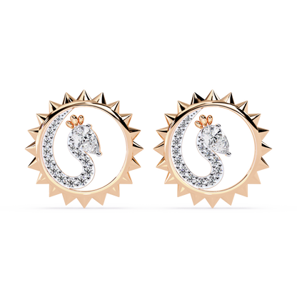 Sunburst Peacock Studs