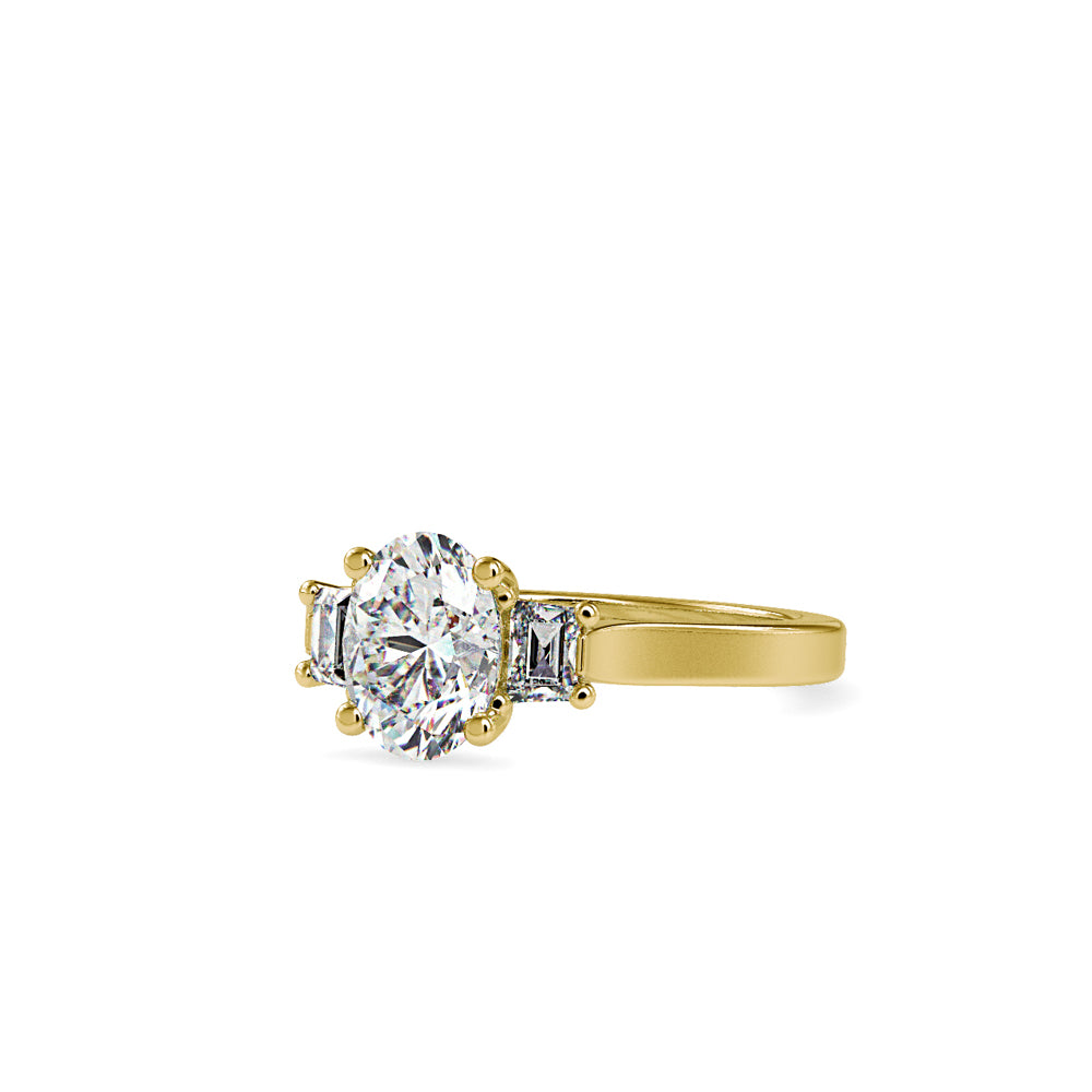 Oval Three-Stone Diamond Ring