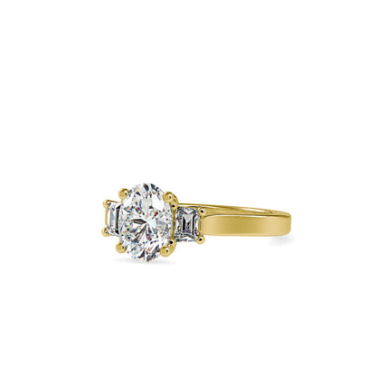 Oval Three-Stone Diamond Ring