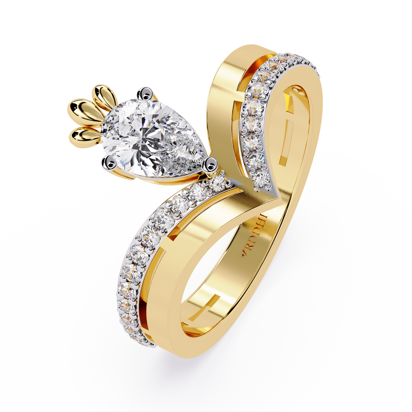 Chevron Pear Tiara Ring
