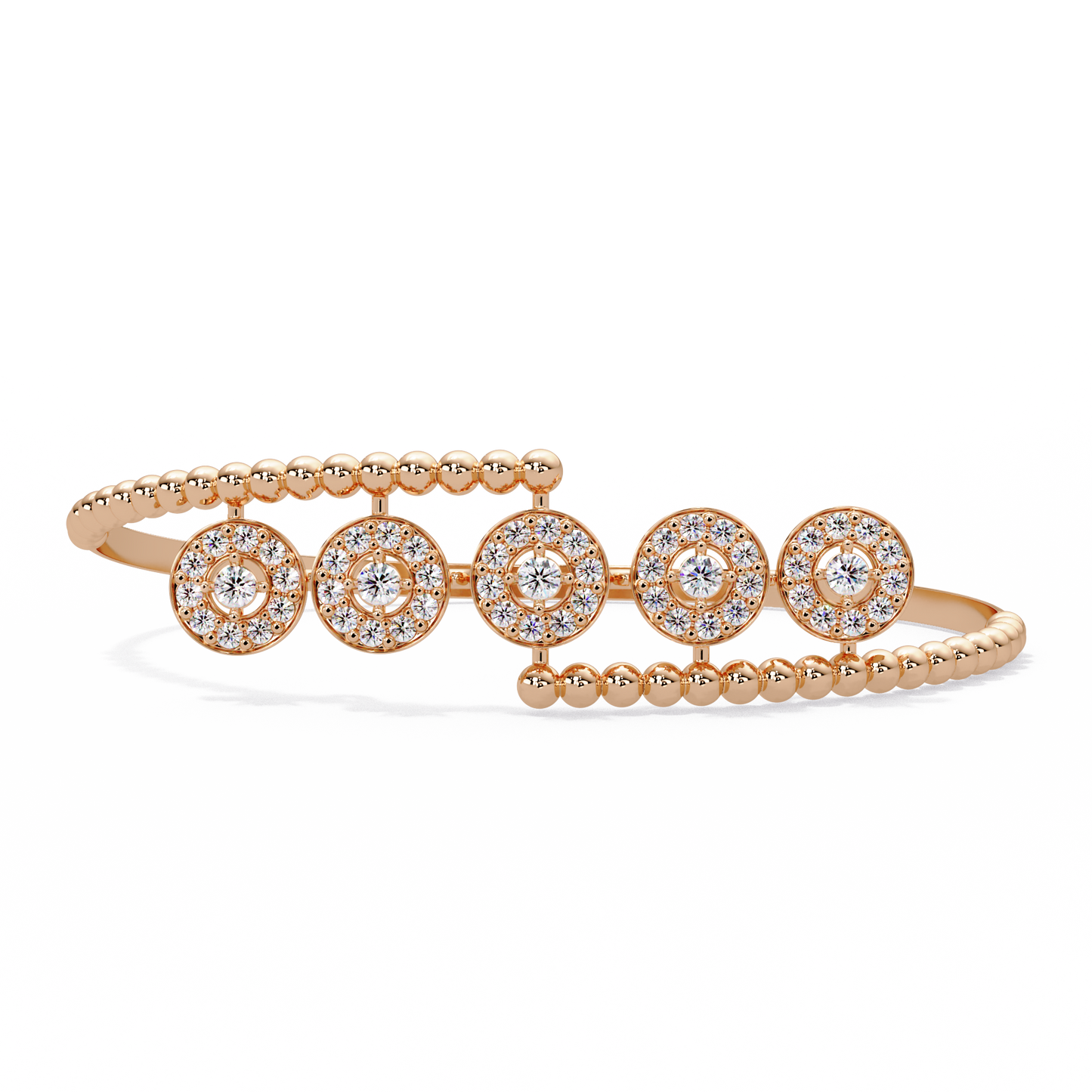 Graduated Halo Station Bangle - Origine Diamonds lab-grown diamond jewellery