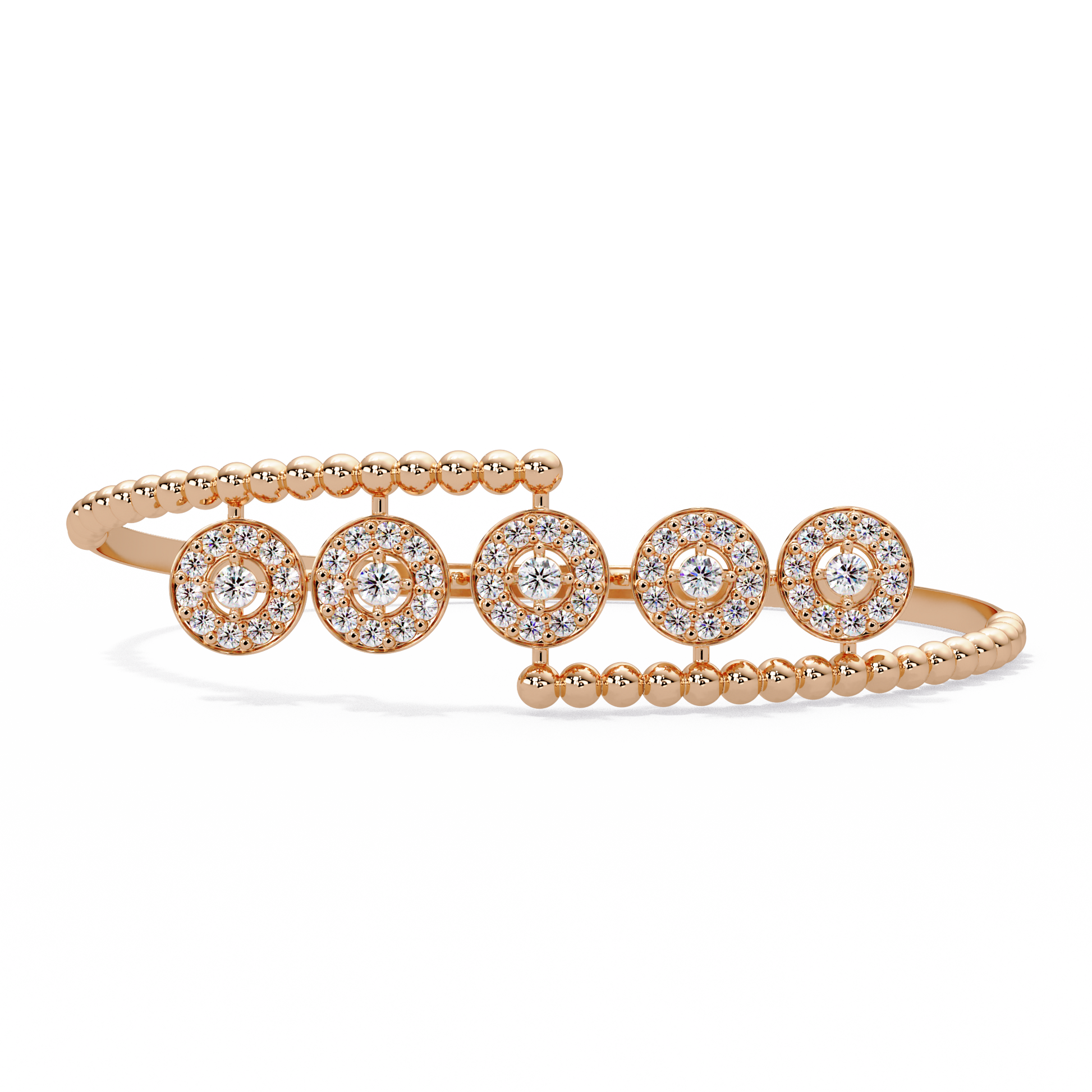 Graduated Halo Station Bangle - Origine Diamonds lab-grown diamond jewellery