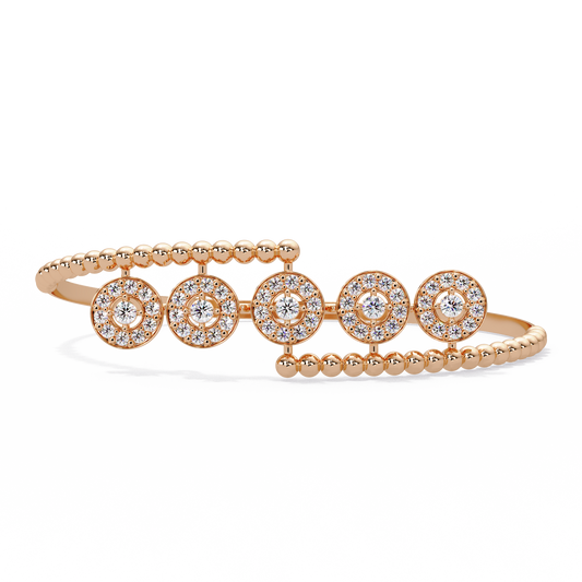 Graduated Halo Station Bangle - Origine Diamonds lab-grown diamond jewellery