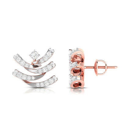 Layered Chevron Diamond Earrings