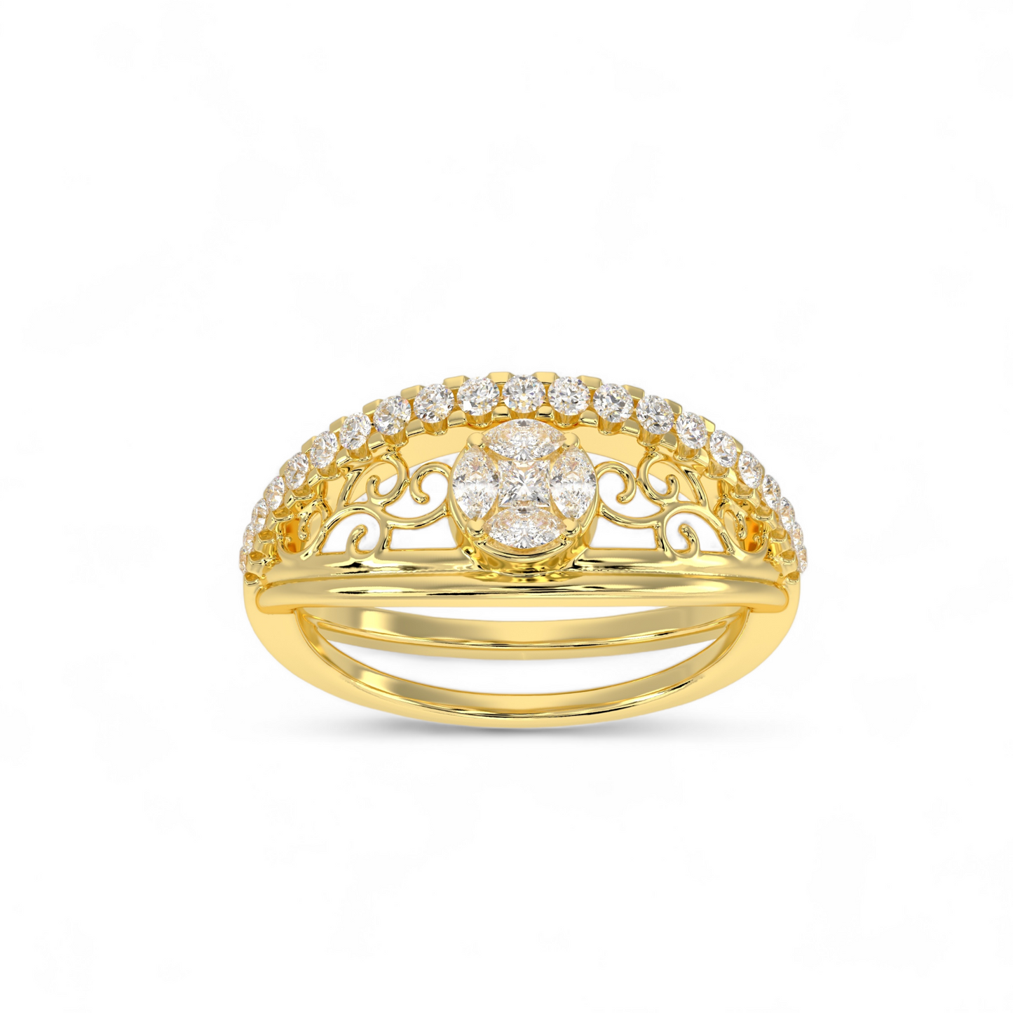 Filigree Dome Diamond Ring - Origine Diamonds lab-grown diamond jewellery