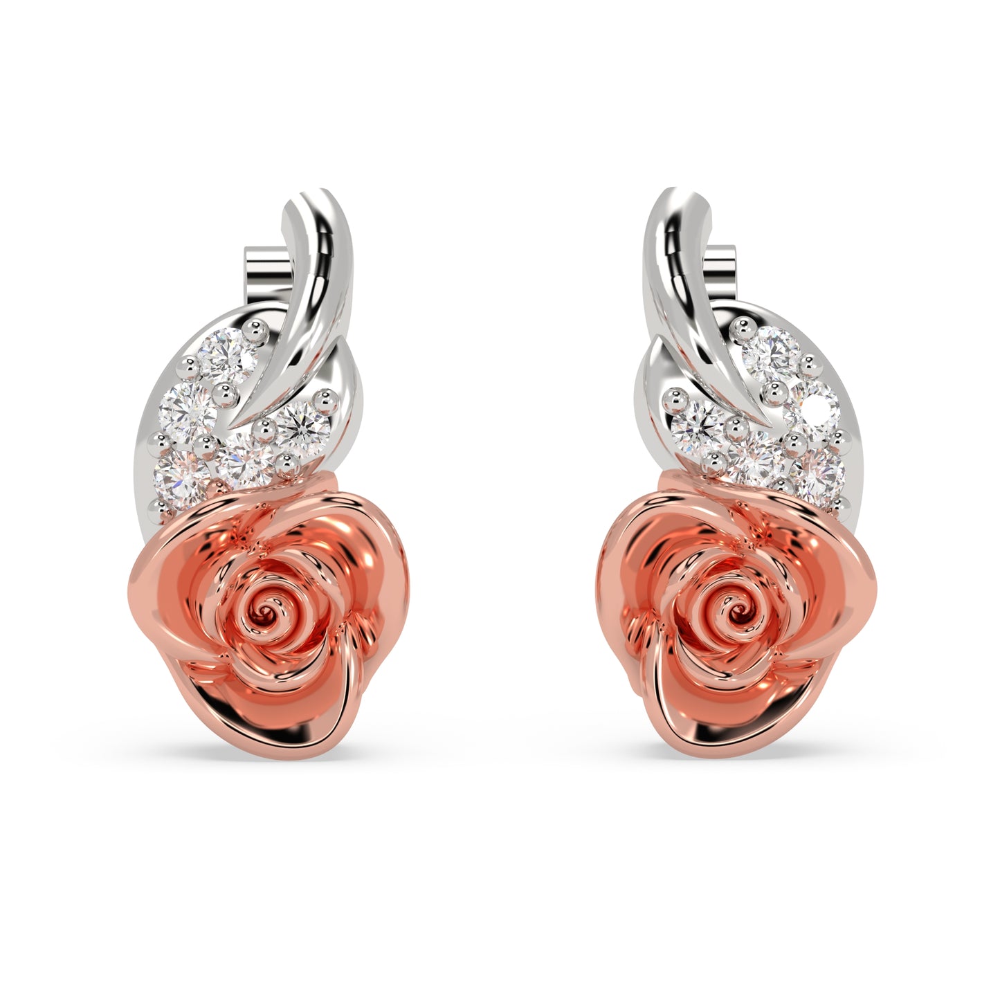 Rose Bloom Diamond Earrings