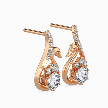 Swan Pear Drop Earrings
