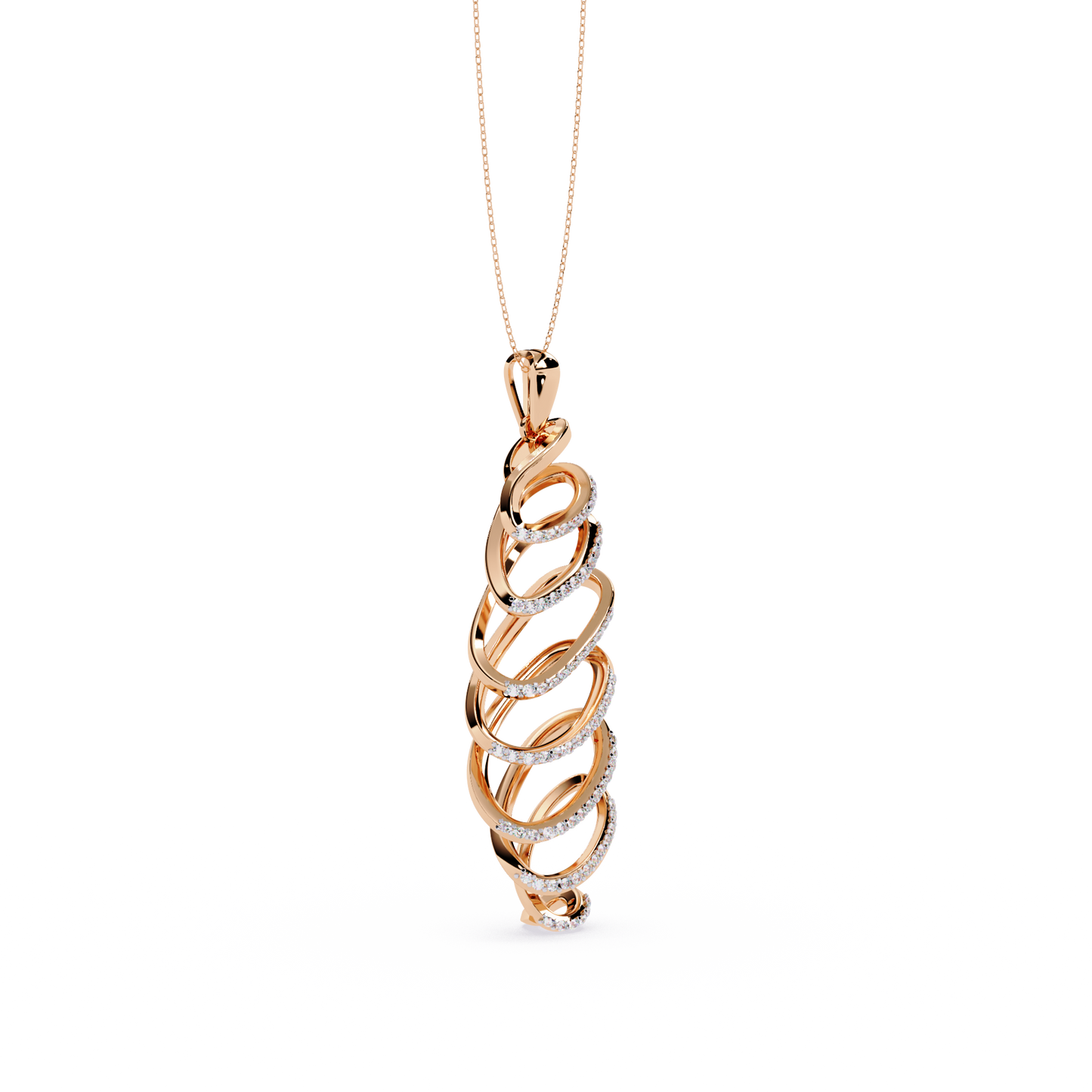 Spiral Cage Diamond Pendant