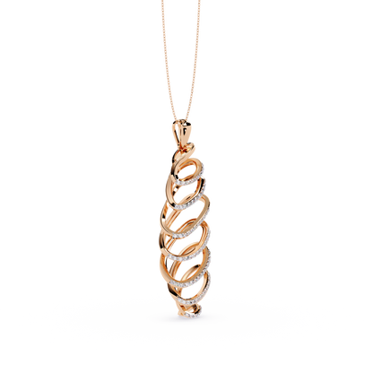 Spiral Cage Diamond Pendant
