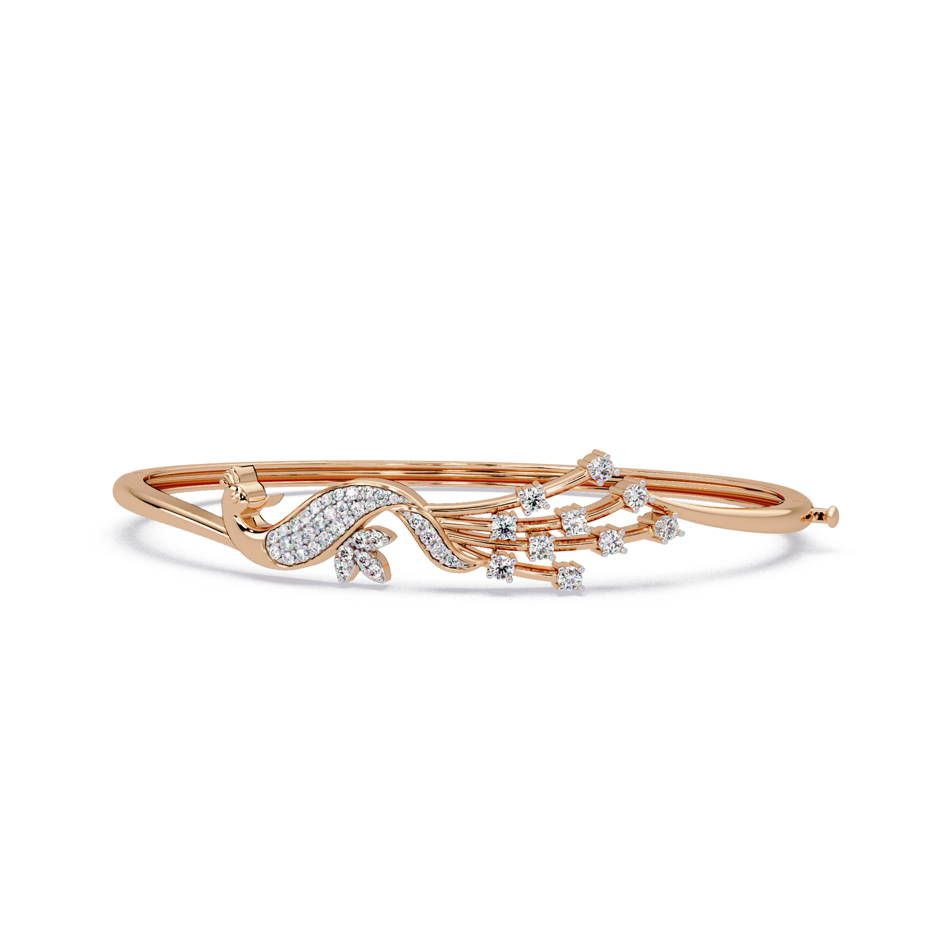 Floral Swirl Bypass Bangle - Origine Diamonds lab-grown diamond jewellery