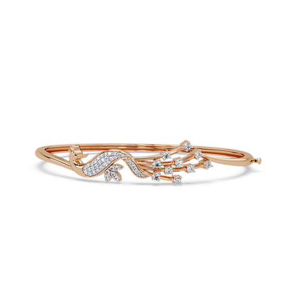 Floral Swirl Bypass Bangle - Origine Diamonds lab-grown diamond jewellery