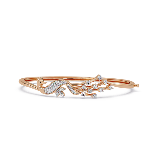 Floral Swirl Bypass Bangle - Origine Diamonds lab-grown diamond jewellery