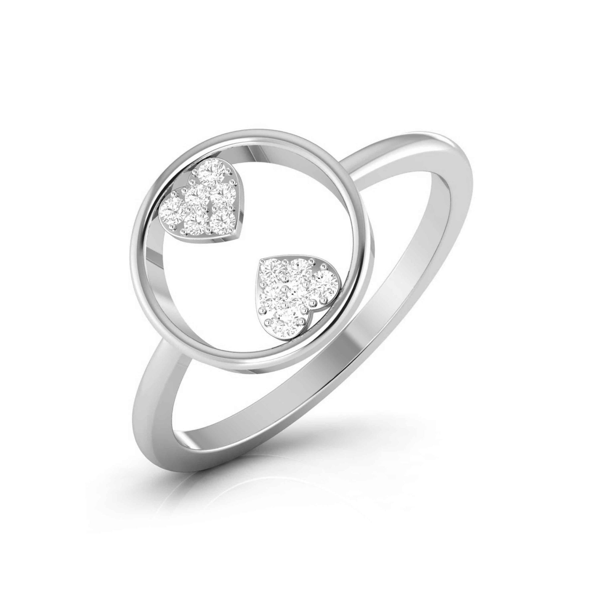 Open Circle Twin Heart Ring - Origine Diamonds lab-grown diamond jewellery