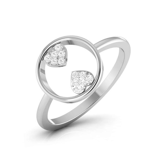 Open Circle Twin Heart Ring - Origine Diamonds lab-grown diamond jewellery