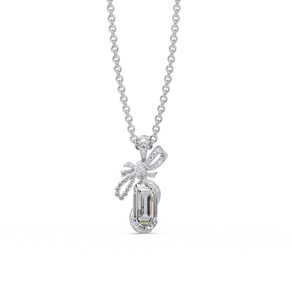 Couture Bow Ribbon Chain Pendant - Origine Diamonds lab-grown diamond jewellery