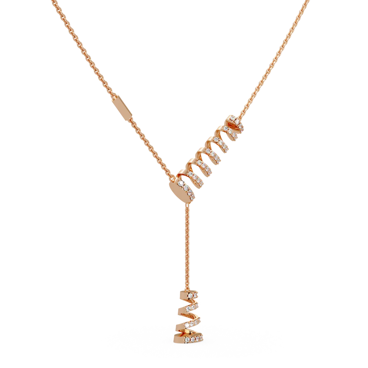 Twirling Ribbon Lariat Chain Pendant - Origine Diamonds lab-grown diamond jewellery