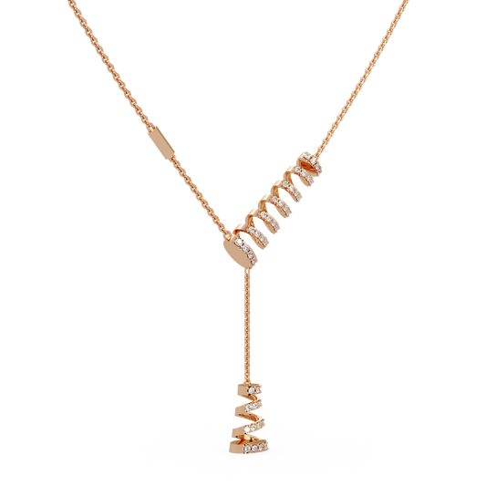 Twirling Ribbon Lariat Chain Pendant - Origine Diamonds lab-grown diamond jewellery