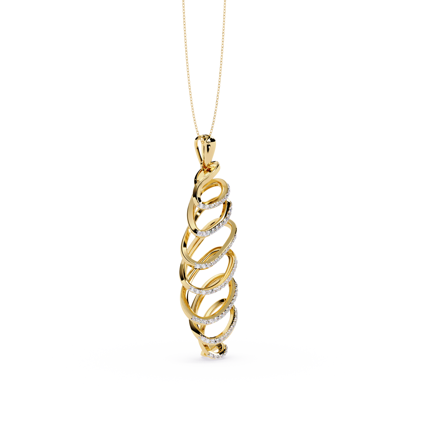 Spiral Cage Diamond Pendant