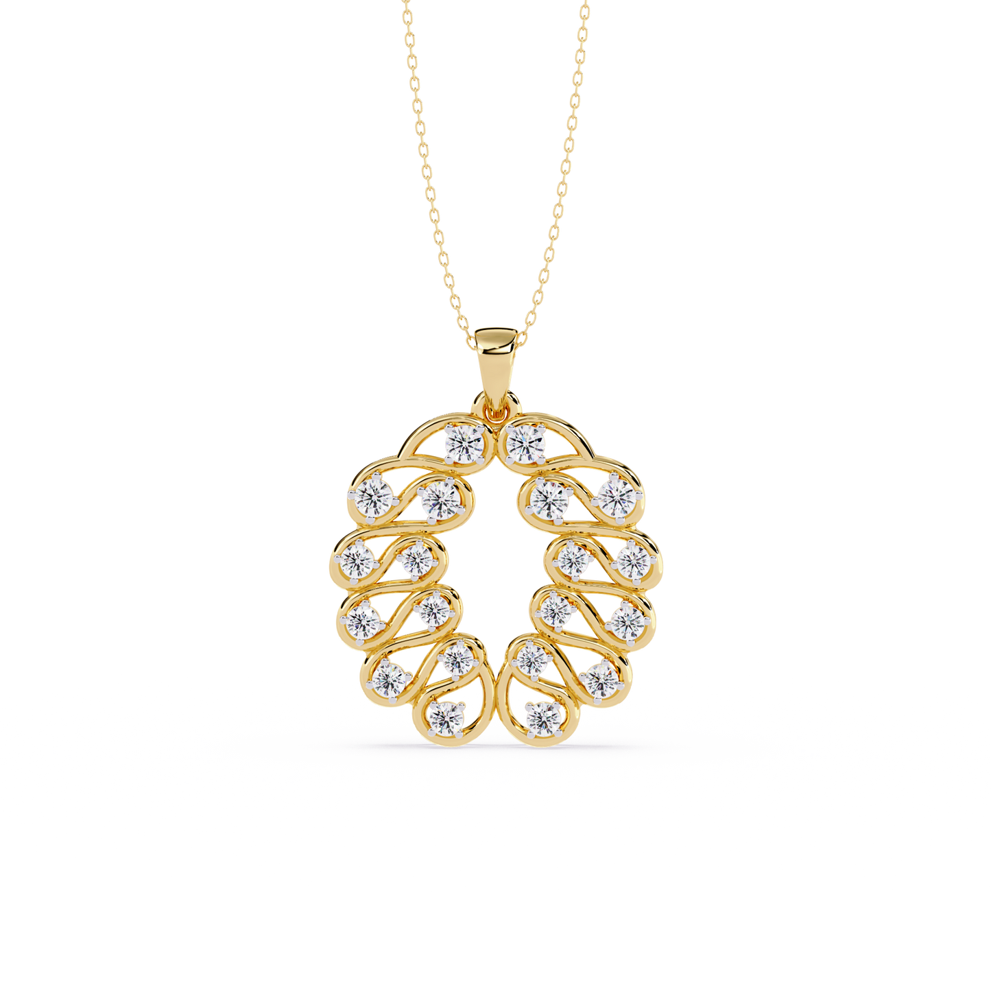 Leaf Wreath Diamond Pendant - Origine Diamonds lab-grown diamond jewellery