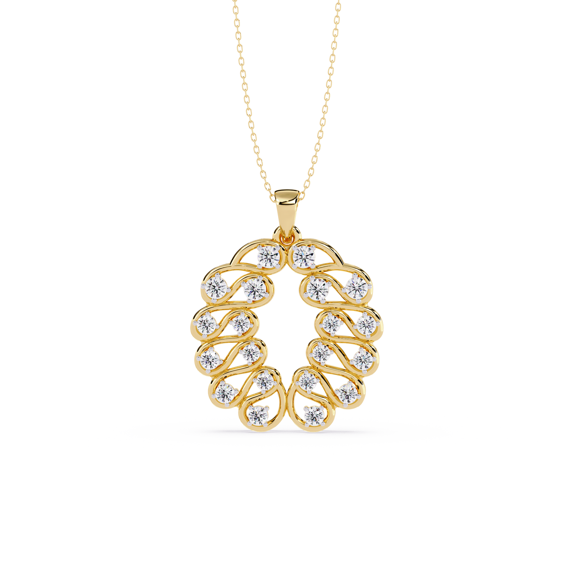 Leaf Wreath Diamond Pendant - Origine Diamonds lab-grown diamond jewellery